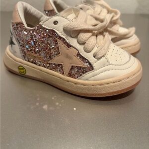 Golden Goose Pink Glitter Star Kids Sneakers